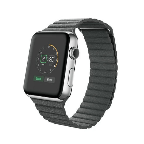 AussieSuperStore Homeware Supplies Adjustable Leather Loop Strap with Magnetic Bracelet for Apple Watch 42mm Gray Adjustable Leather Loop Strap Magnetic Bracelet Apple Watch 42mm CBAWLOOPBANDGRAY